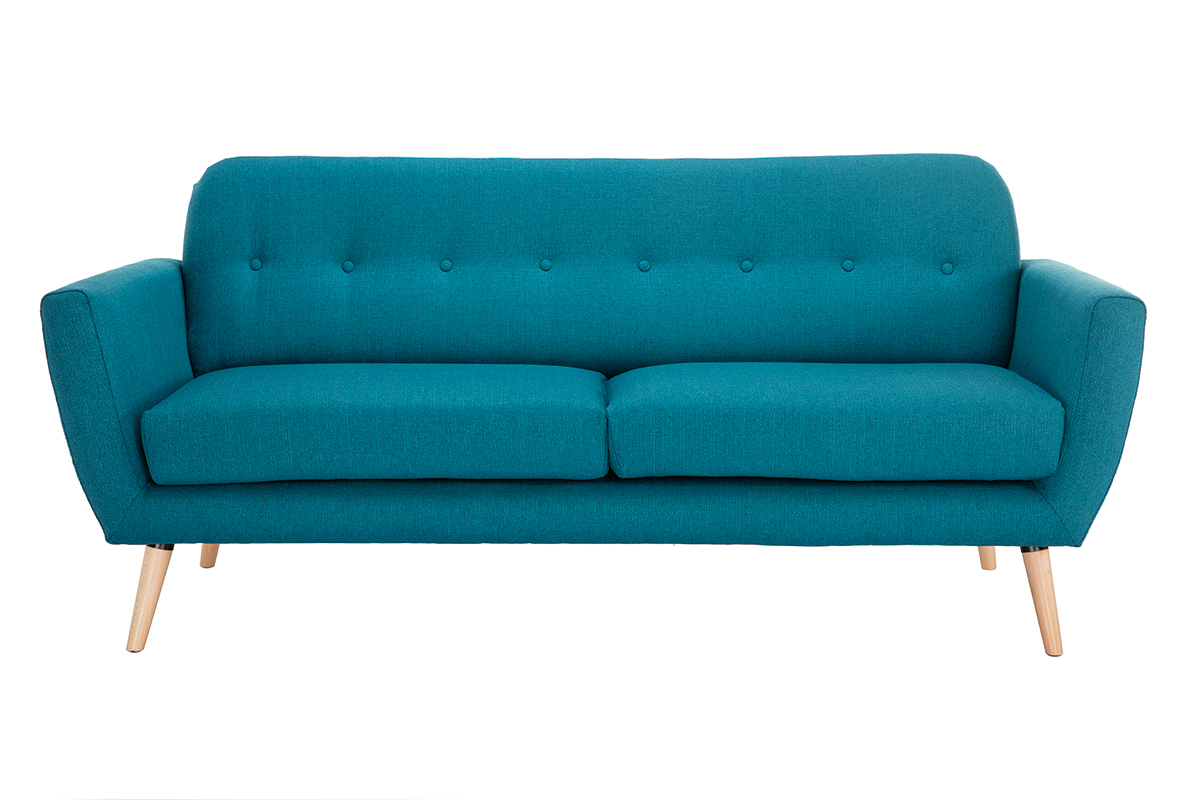 Skandinavisches 3-Sitzer-Sofa in enteblauem Stoff KYNO