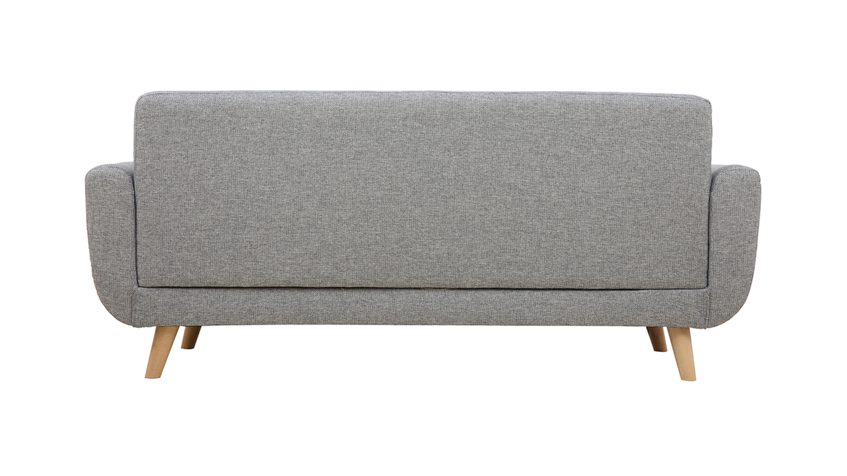 Skandinavisches 3-Sitzer-Sofa in Hellgrau und Holz PURE