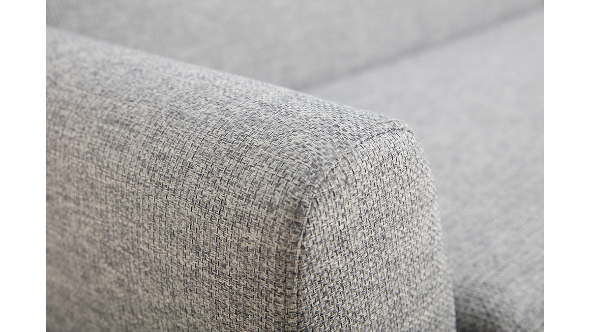 Skandinavisches 3-Sitzer-Sofa in Hellgrau und Holz PURE