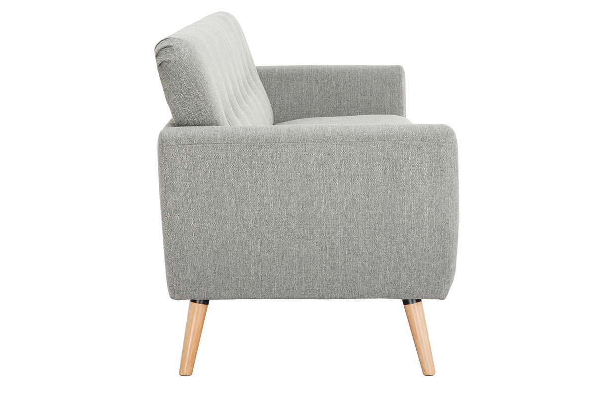 Skandinavisches 3-Sitzer-Sofa in hellgrauem Stoff KYNO