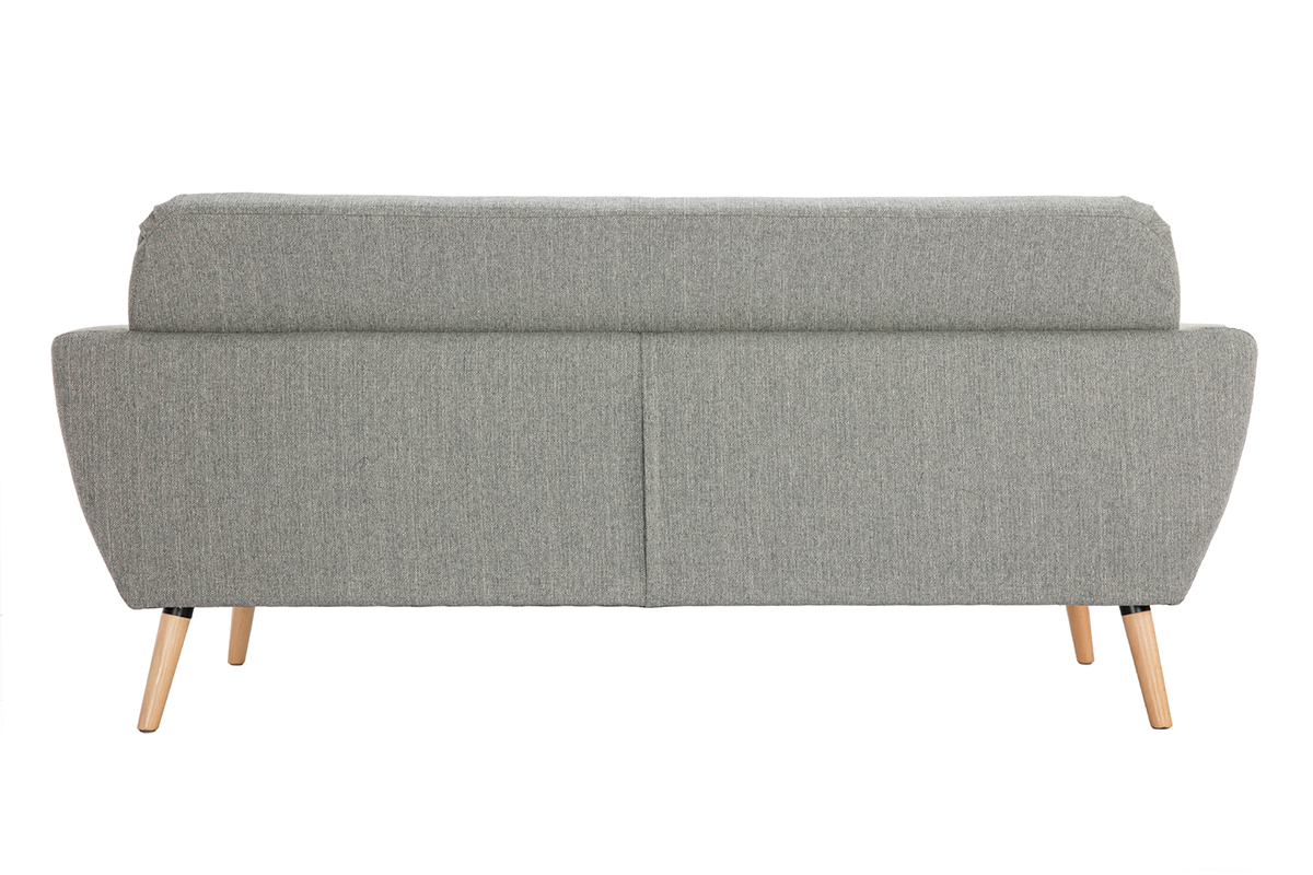 Skandinavisches 3-Sitzer-Sofa in hellgrauem Stoff KYNO