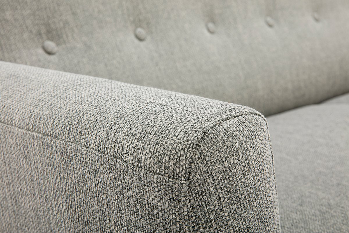 Skandinavisches 3-Sitzer-Sofa in hellgrauem Stoff KYNO