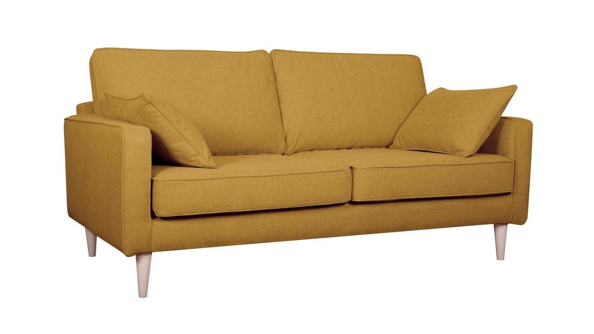 Skandinavisches 3-Sitzer-Sofa kumingelb PAPEL