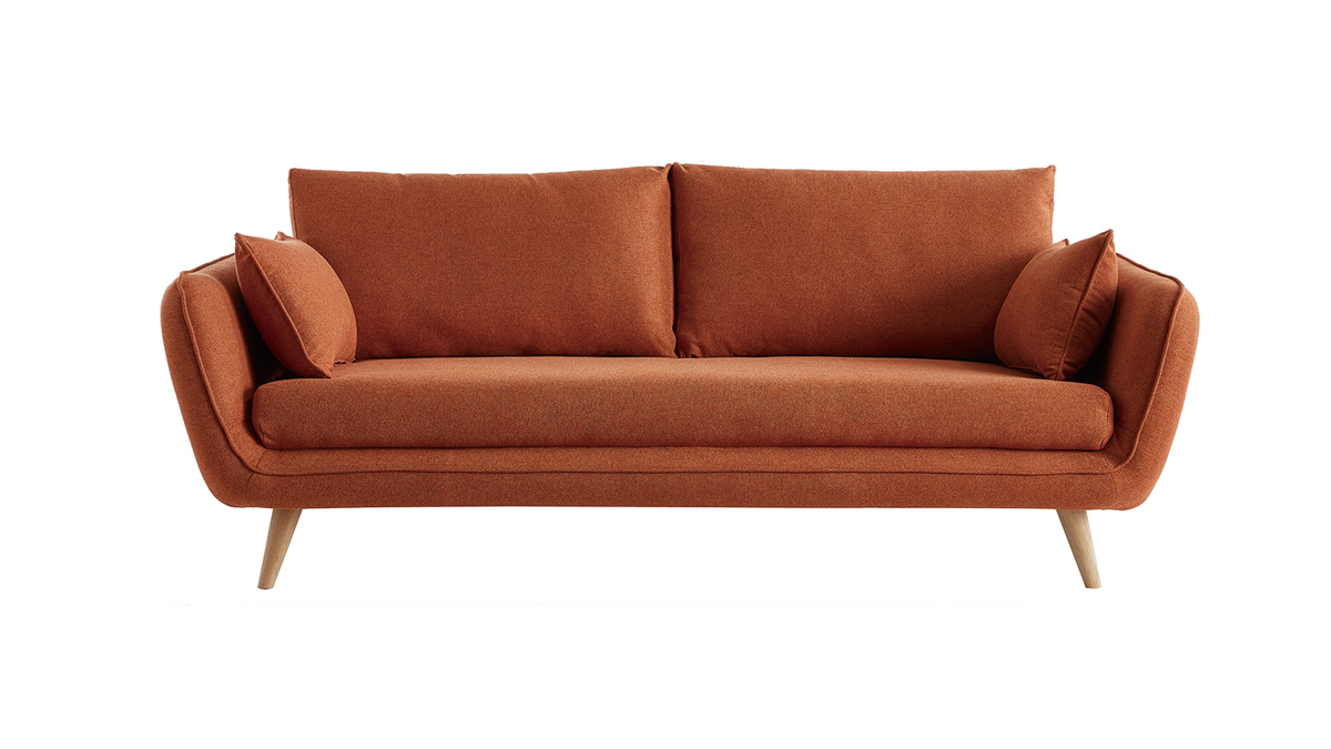 Skandinavisches 3-Sitzer-Sofa orangerot CREEP