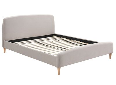 Skandinavisches Bett 160 x 200 cm Stoff Beige NIELS