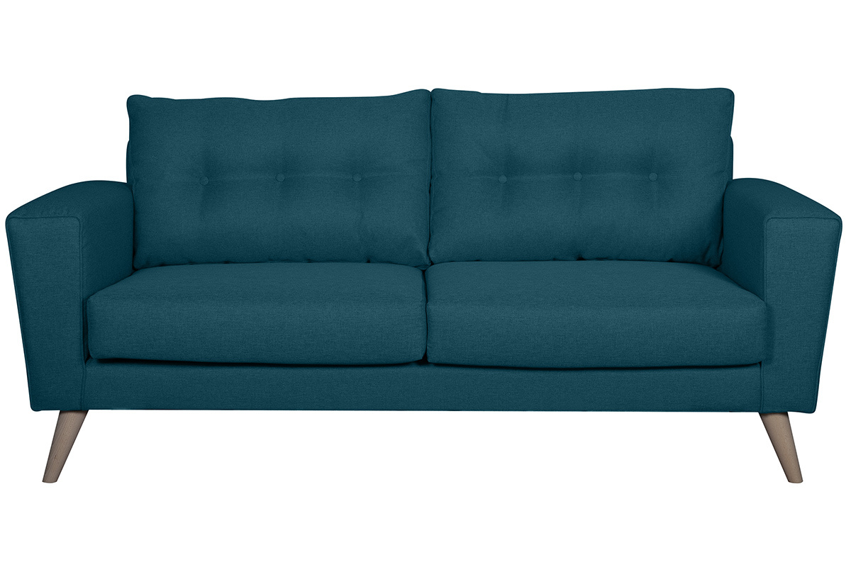 Skandinavisches blaues 3-Sitzer-Sofa BEAUBOURG