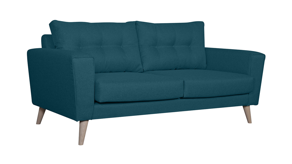 Skandinavisches blaues 3-Sitzer-Sofa BEAUBOURG