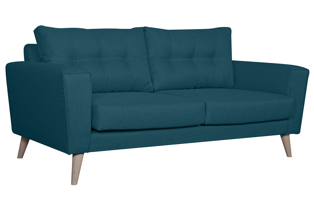 Skandinavisches blaues 3-Sitzer-Sofa BEAUBOURG