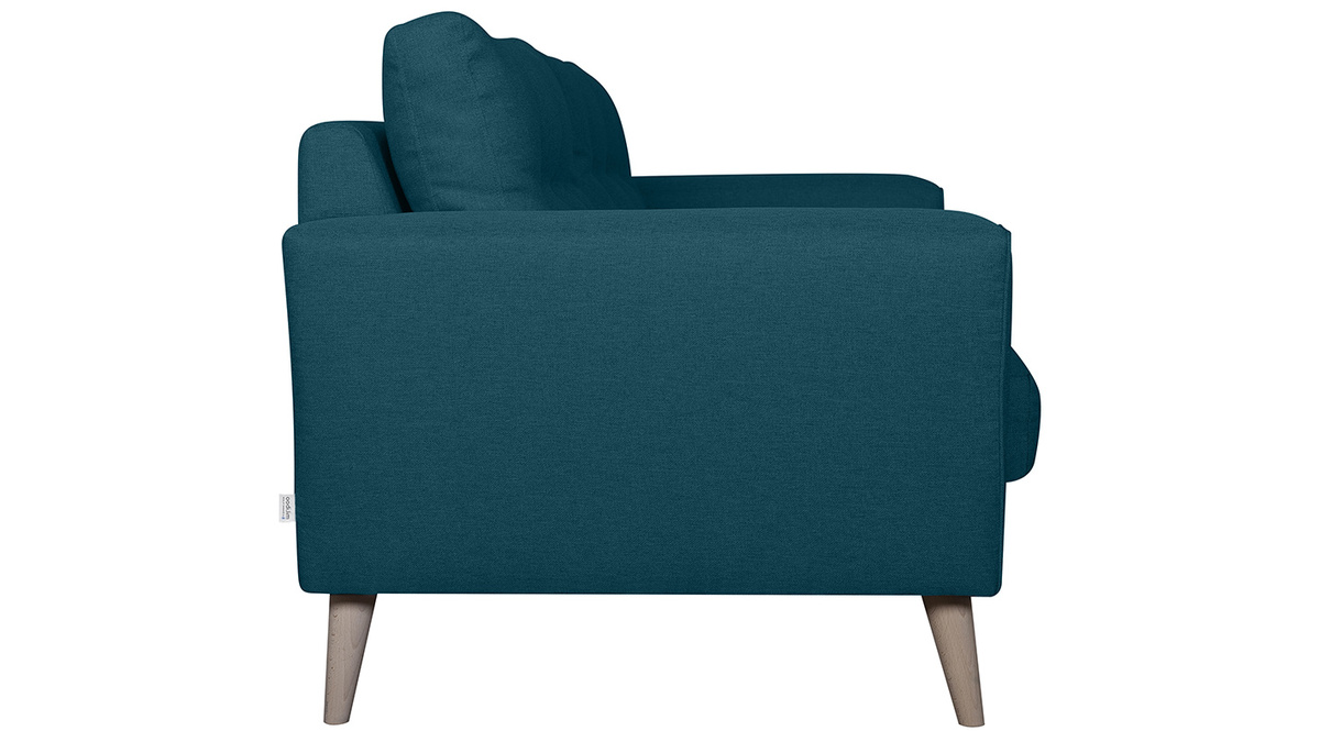 Skandinavisches blaues 3-Sitzer-Sofa BEAUBOURG