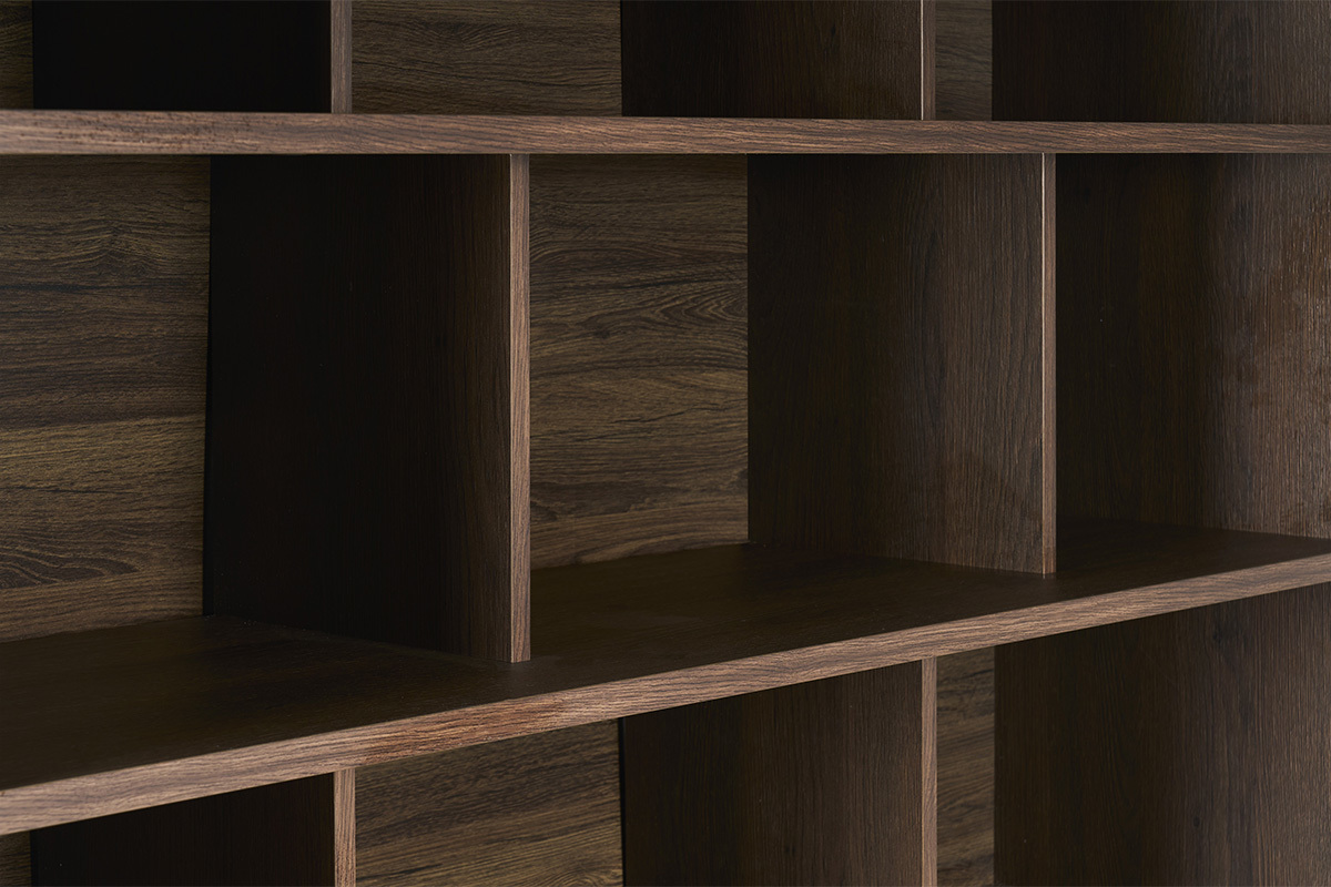 Skandinavisches B�cherregal in dunklem Walnussholz-Finish L140 cm EPURE