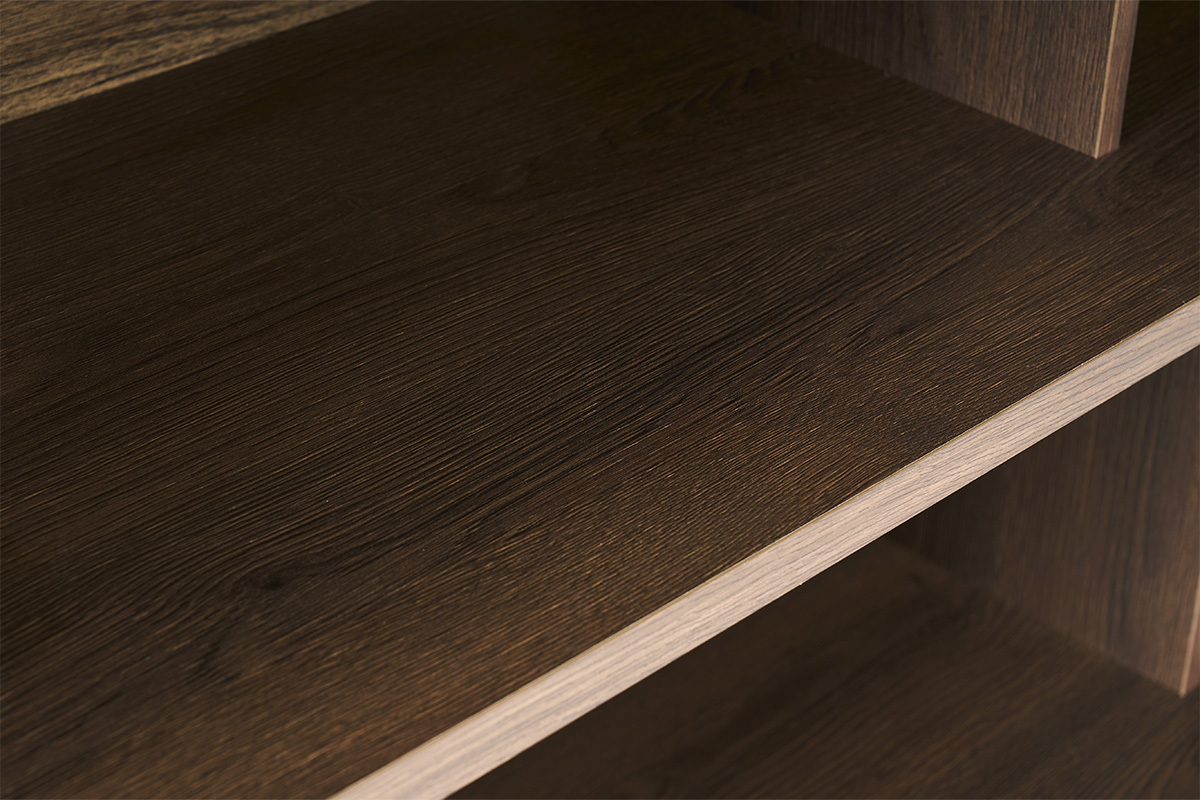 Skandinavisches B�cherregal in dunklem Walnussholz-Finish L140 cm EPURE