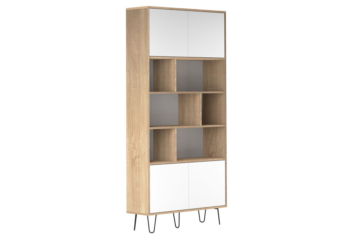 Skandinavisches Bcherregal LUMY Holz und Wei