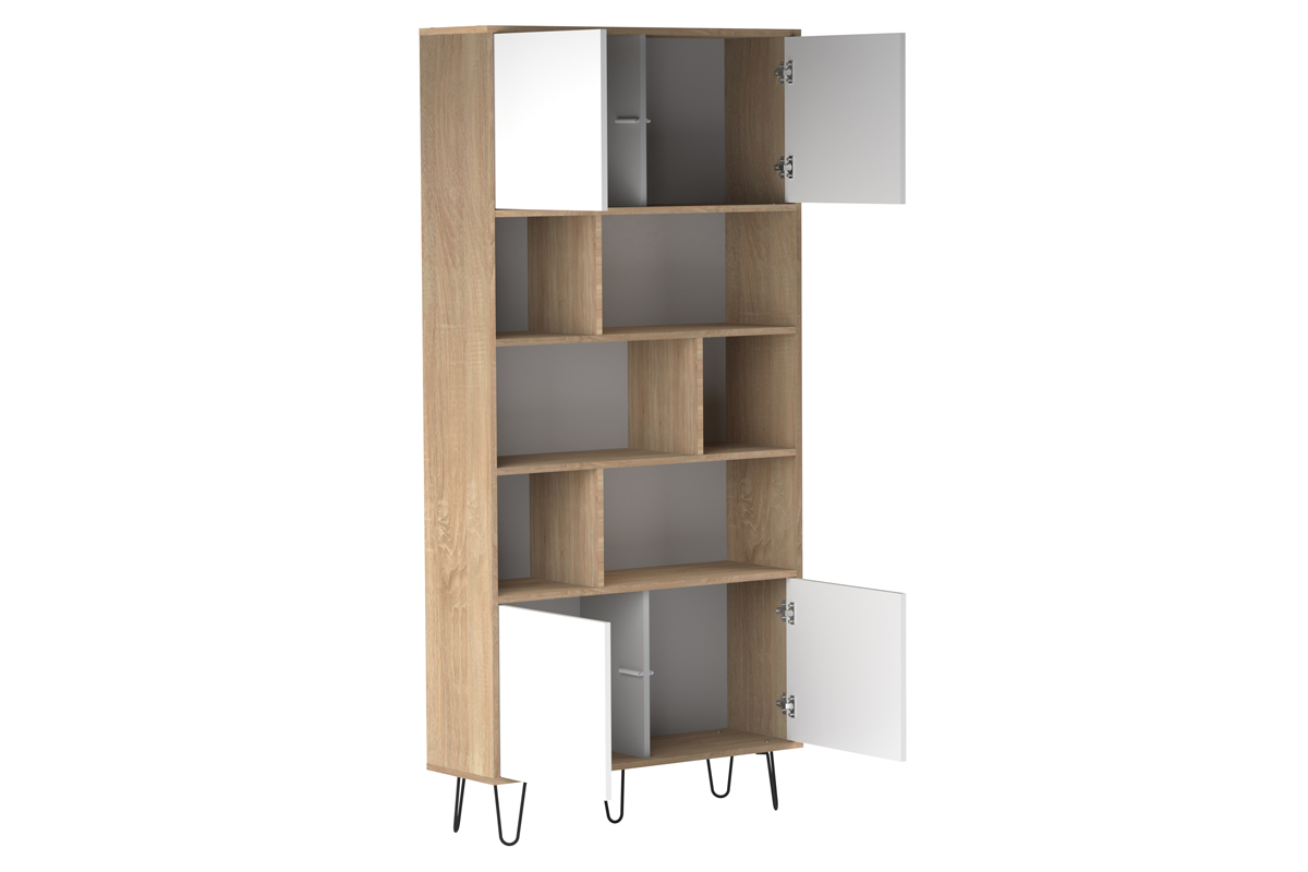 Skandinavisches Bcherregal LUMY Holz und Wei