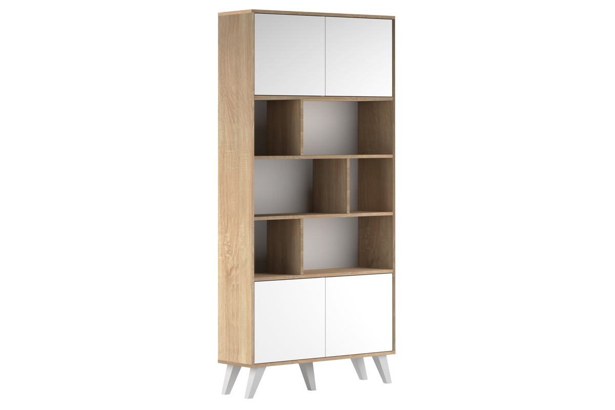 Skandinavisches Bcherregal ORIGAMI Holz und Wei