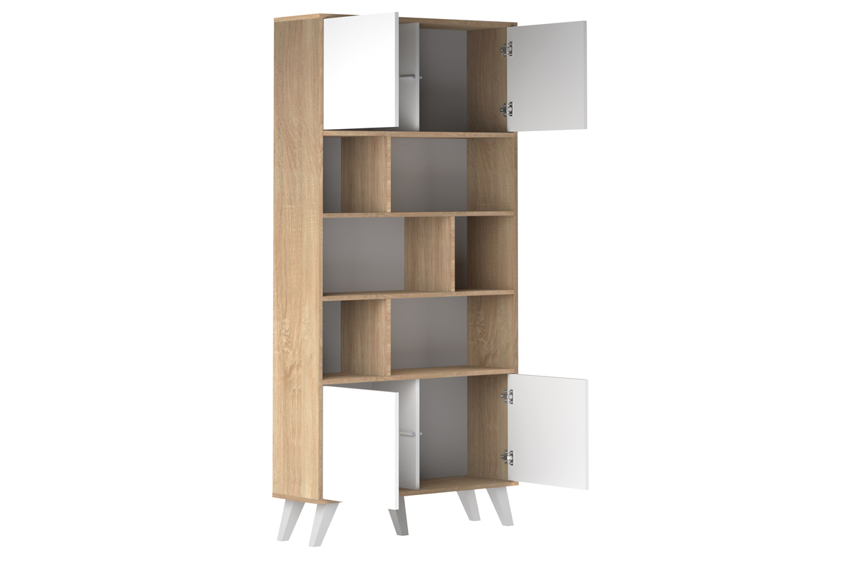 Skandinavisches Bcherregal ORIGAMI Holz und Wei