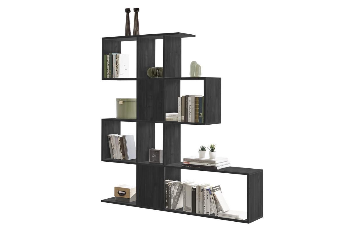 Skandinavisches Bcherregal Raumtrenner Schwarz H147 cm COMO