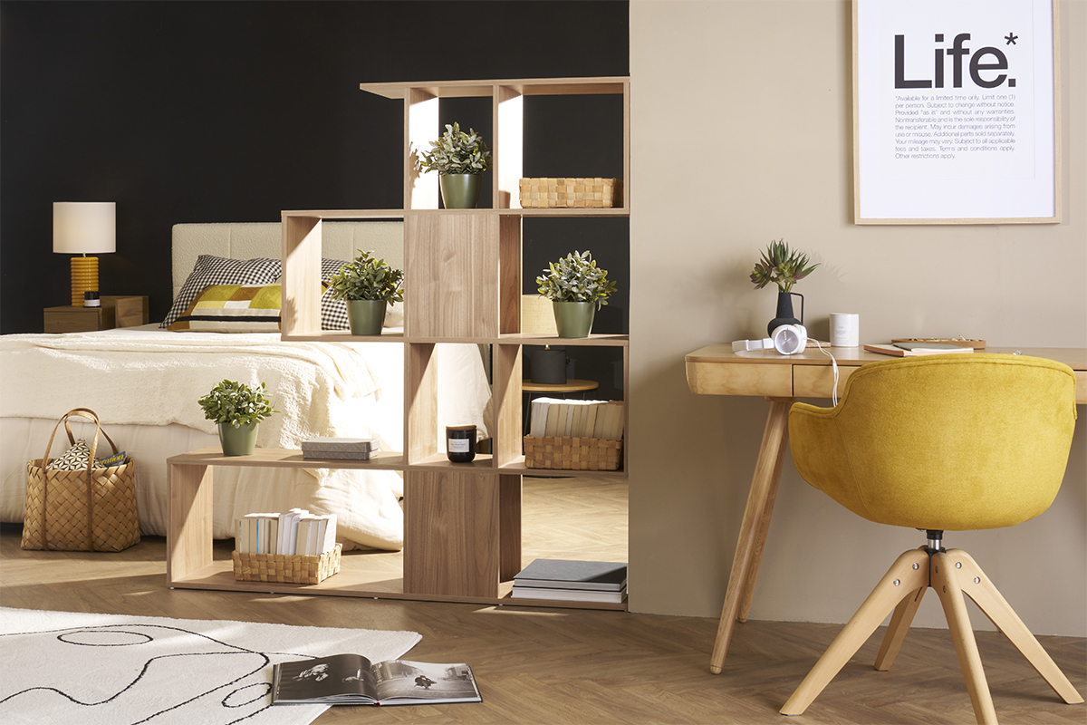Skandinavisches Bcherregal Raumtrenner Schwarz H147 cm COMO