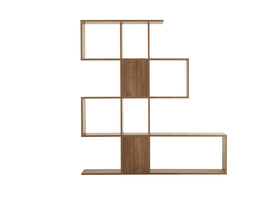 Skandinavisches Bücherregal Raumtrenner Walnussfinish H147 cm COMO