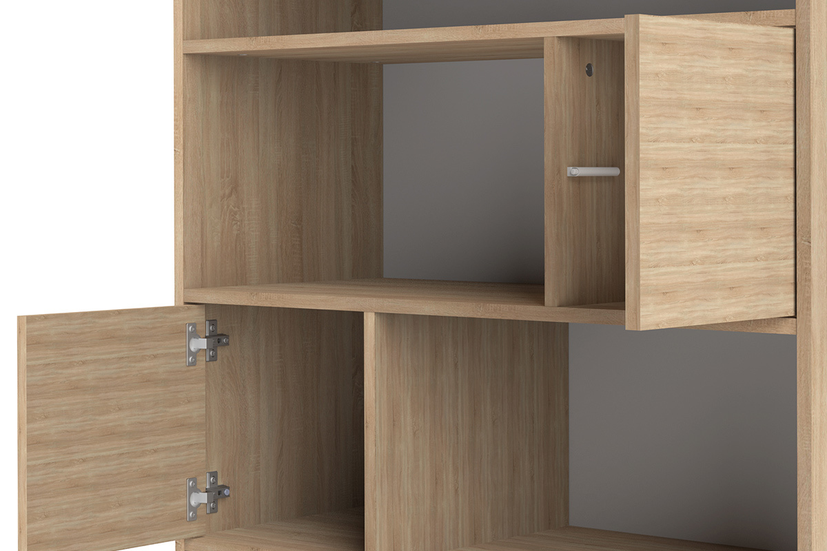 Skandinavisches B�cherregal STRIPE mit 10 F�chern Holz und Schwarz