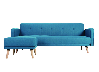 Skandinavisches Eck-Schlafsofa entenblau ULLA