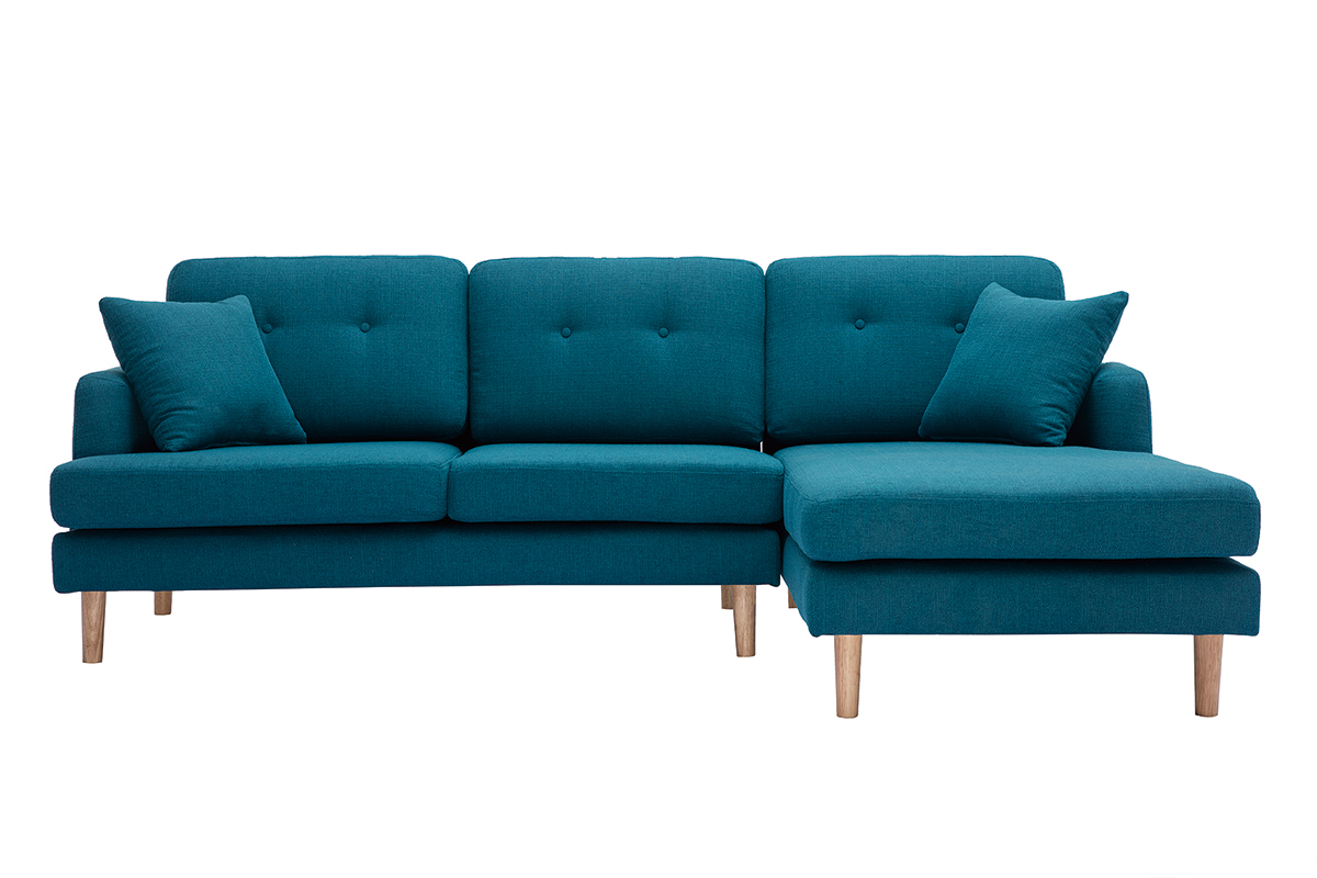 Skandinavisches Eck-Sofa rechts entenblau CODDY