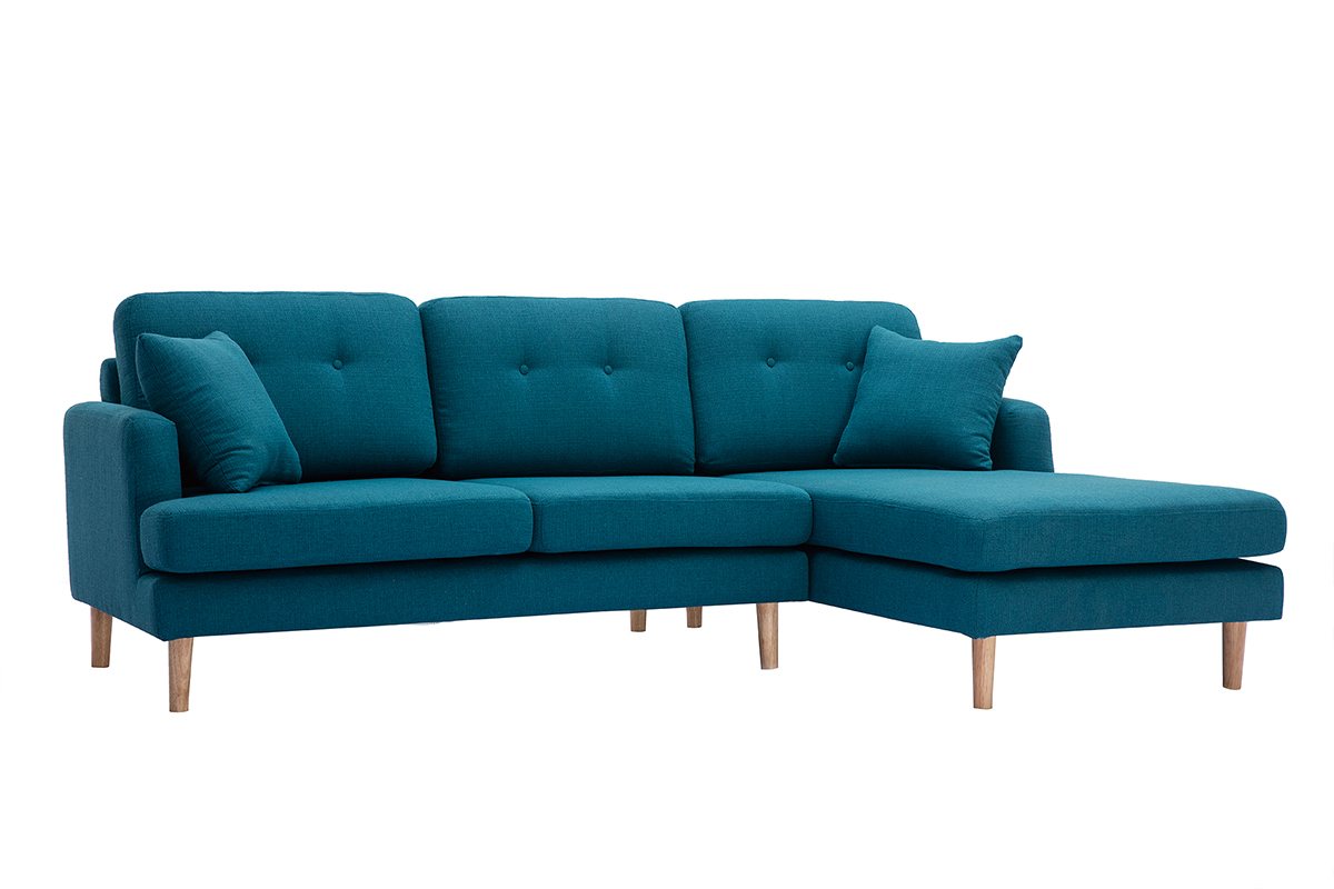 Skandinavisches Eck-Sofa rechts entenblau CODDY