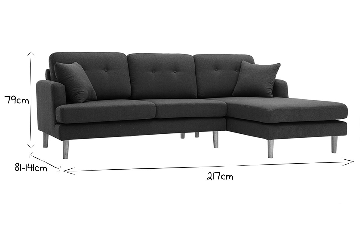 Skandinavisches Eck-Sofa rechts entenblau CODDY