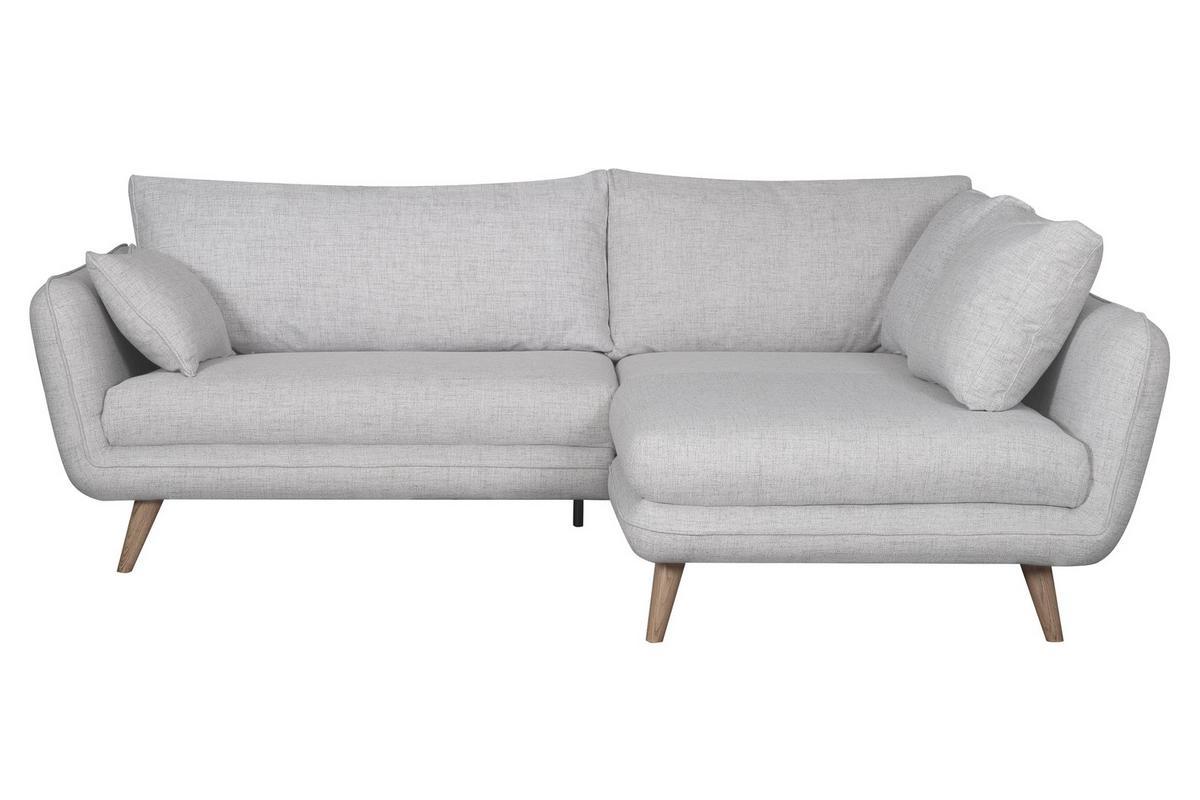 Skandinavisches Ecksofa 3/4-Sitzer hellgrau meliert CREEP