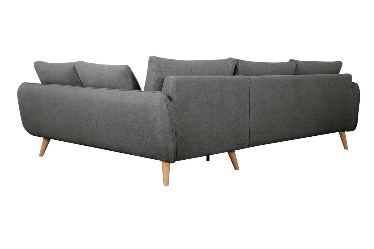 Skandinavisches Ecksofa 5-Sitzer anthrazitgrau meliert CREEP