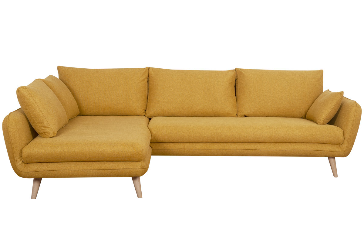 Skandinavisches Ecksofa 5-Sitzer kumingelb CREEP