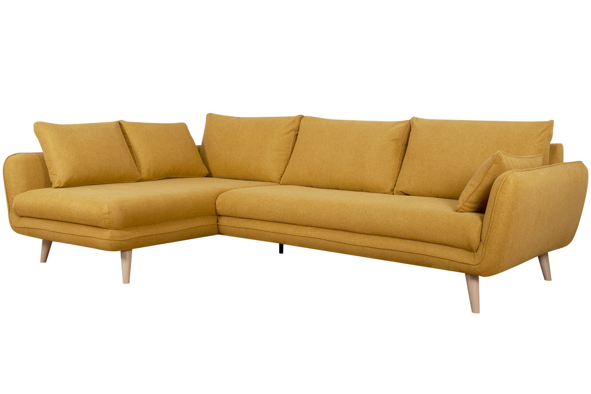 Skandinavisches Ecksofa 5-Sitzer kumingelb CREEP