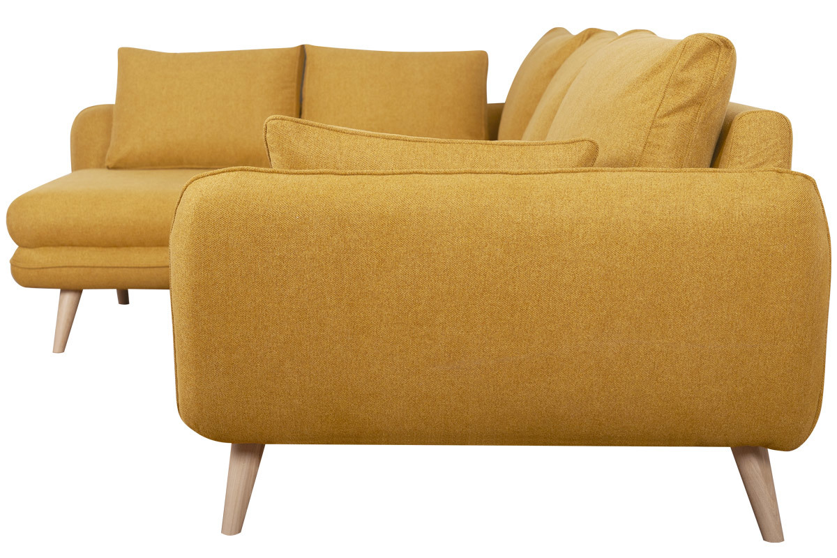 Skandinavisches Ecksofa 5-Sitzer kumingelb CREEP