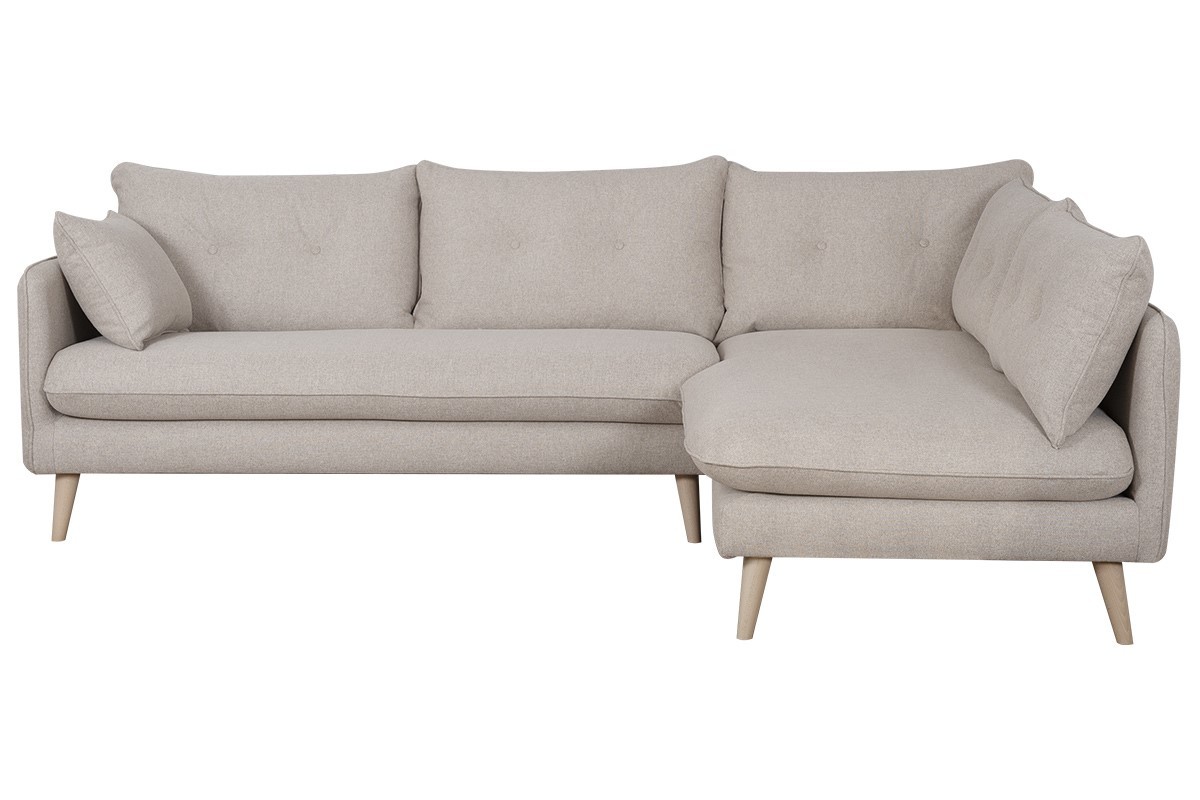 Skandinavisches Ecksofa rechts 5-Sitzer beige GUILTY