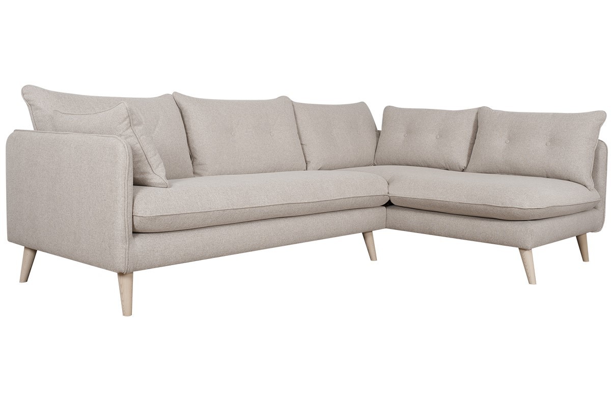 Skandinavisches Ecksofa rechts 5-Sitzer beige GUILTY