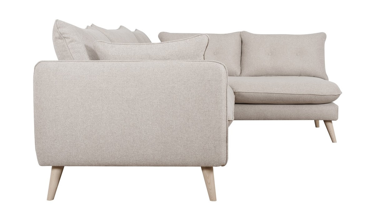 Skandinavisches Ecksofa rechts 5-Sitzer beige GUILTY