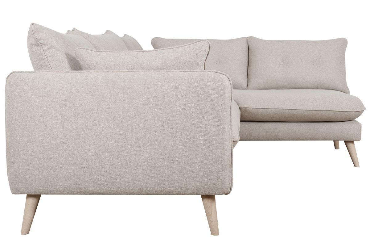 Skandinavisches Ecksofa rechts 5-Sitzer beige GUILTY