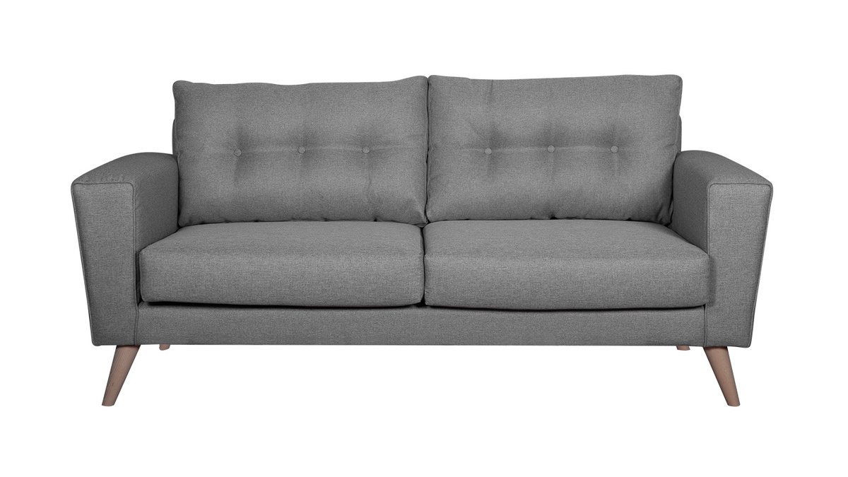 Skandinavisches graues 3-Sitzer-Sofa BEAUBOURG