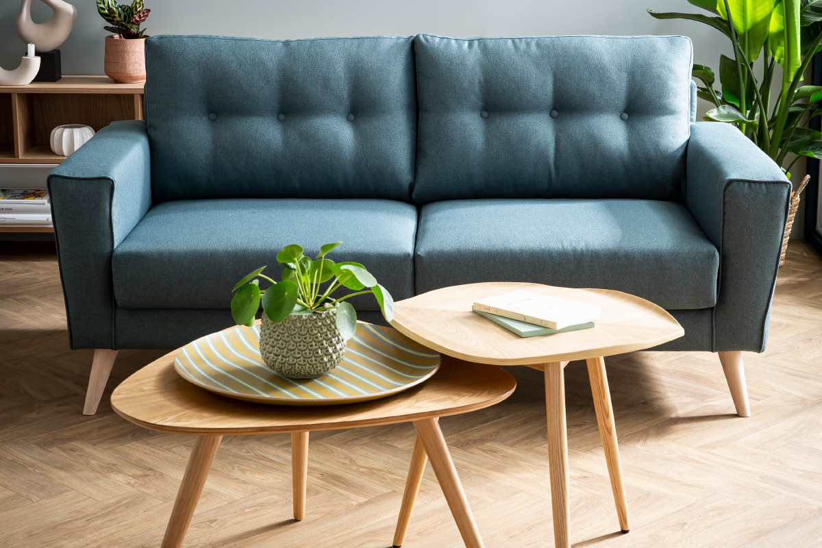 Skandinavisches graues 3-Sitzer-Sofa BEAUBOURG