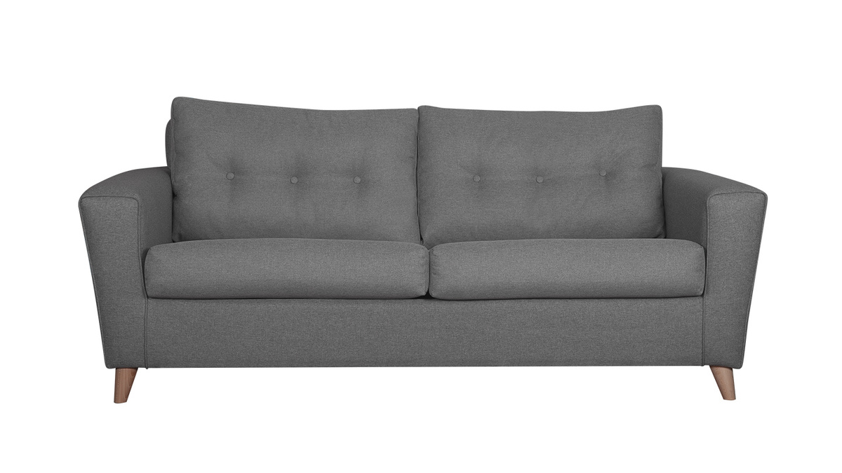 Skandinavisches graues und umwandelbares 3-Sitzer-Sofa BEAUBOURG