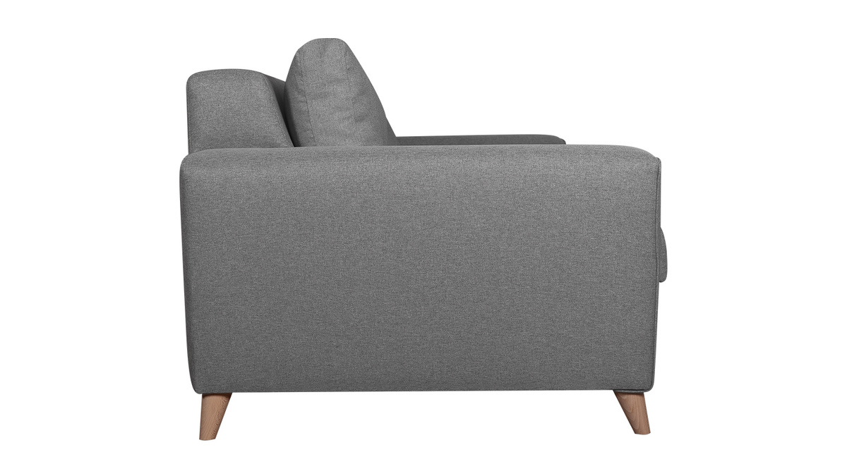 Skandinavisches graues und umwandelbares 3-Sitzer-Sofa BEAUBOURG