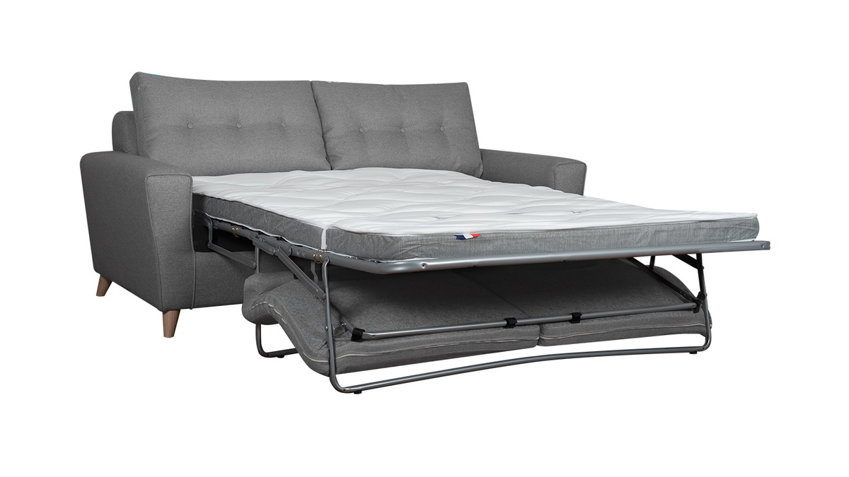 Skandinavisches graues und umwandelbares 3-Sitzer-Sofa BEAUBOURG