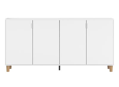 Skandinavisches Sideboard 160 cm weiß mit holzfarbenen Beinen VESTA