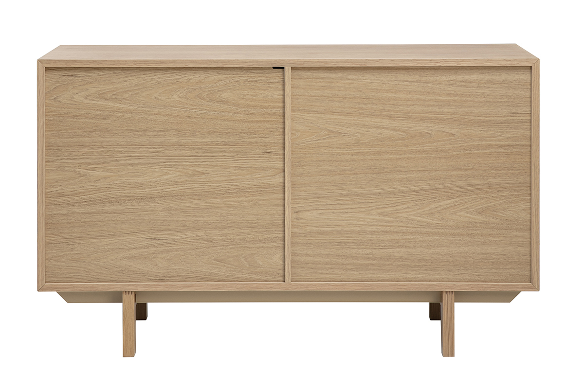 Skandinavisches Sideboard aus hellem Holz, 2 T�ren, R�ckansicht, Ma�e L120 cm.