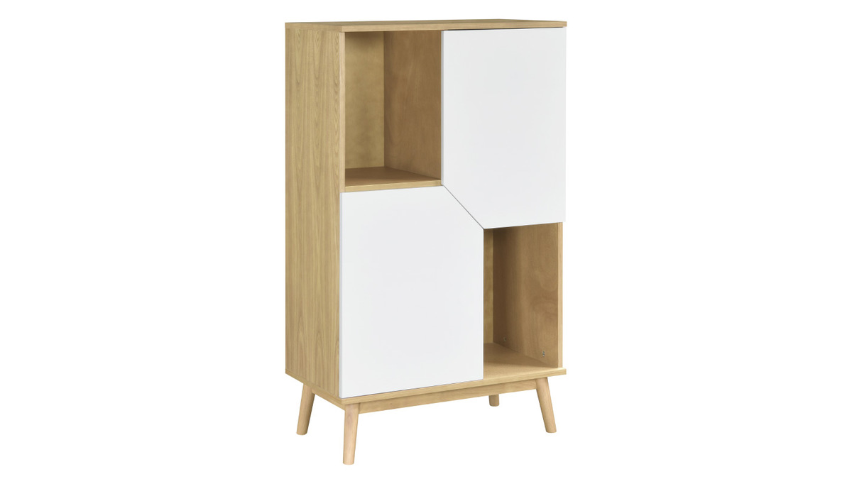 Skandinavisches Sideboard aus hellem und weiem Holz 2 Tren TALIA