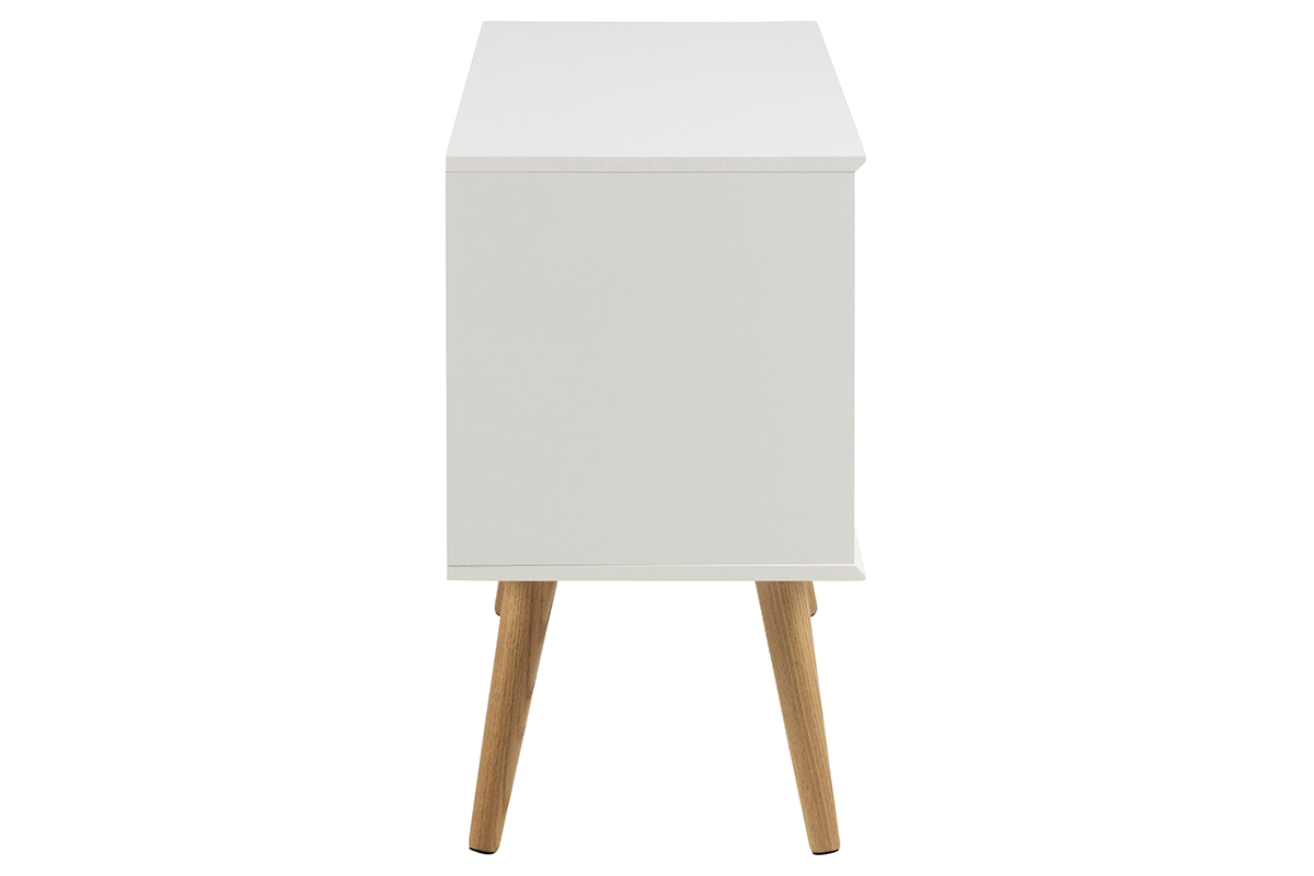 Skandinavisches Sideboard matt wei mit Schiebetren SNOOP