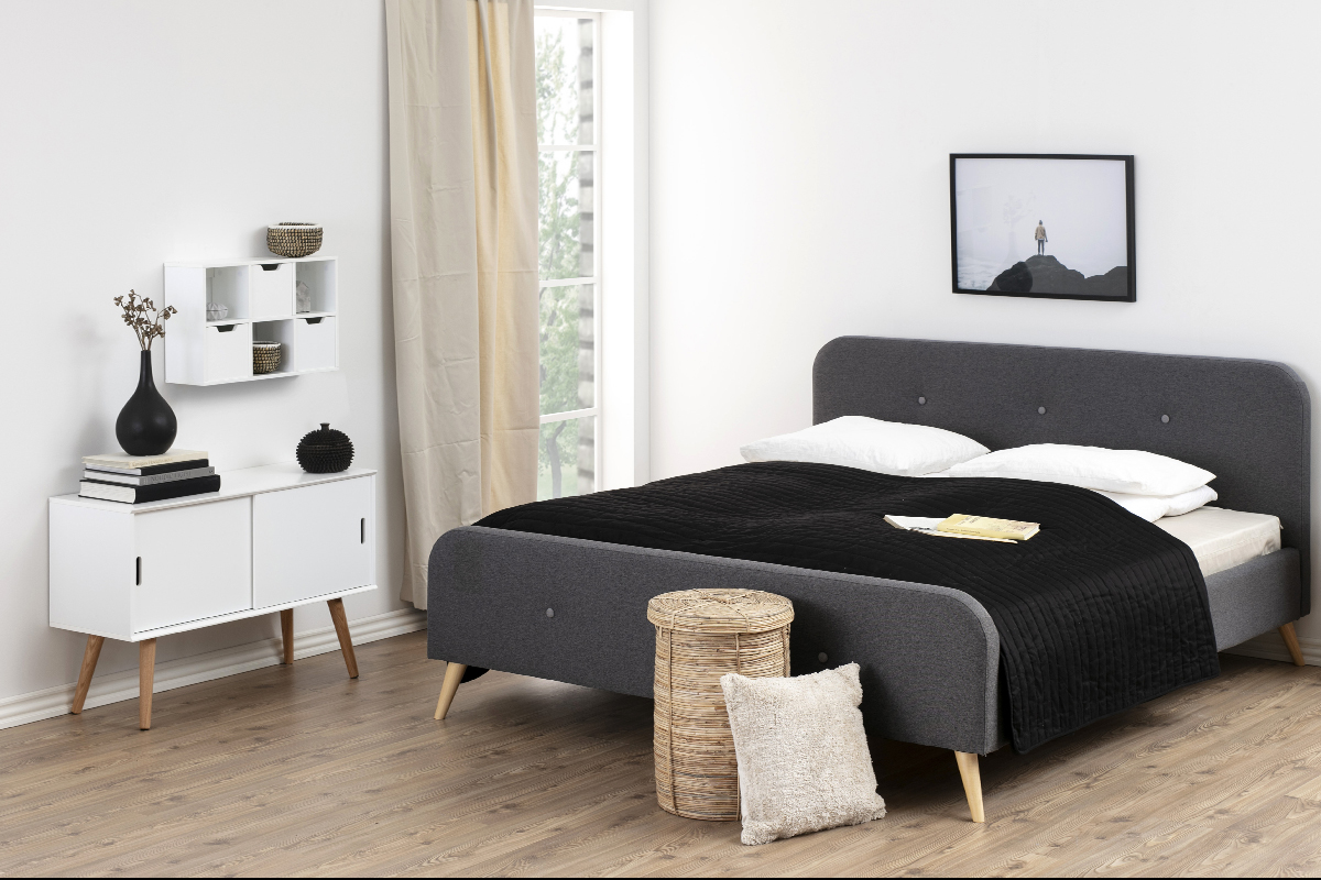 Skandinavisches Sideboard matt wei mit Schiebetren SNOOP