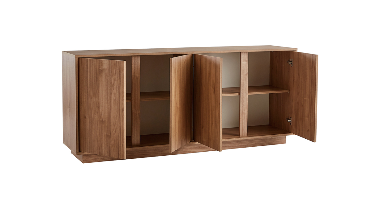 Skandinavisches Sideboard mit 4 Tren in Eichenholzoptik B180 cm COMO