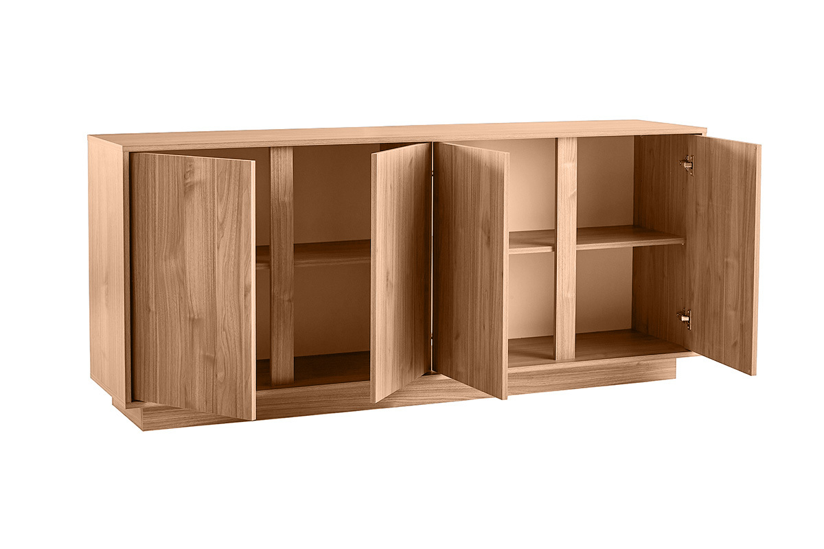 Skandinavisches Sideboard mit 4 Tren in Eichenholzoptik B180 cm COMO