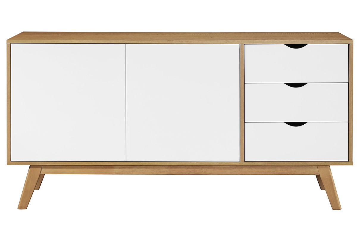 Skandinavisches Sideboard Wei und helles Holz NEELA ?