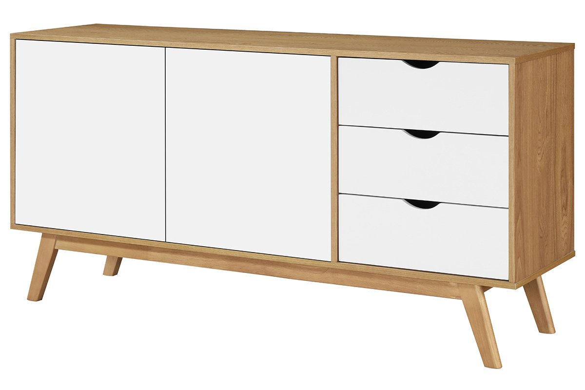 Skandinavisches Sideboard Wei und helles Holz NEELA ?